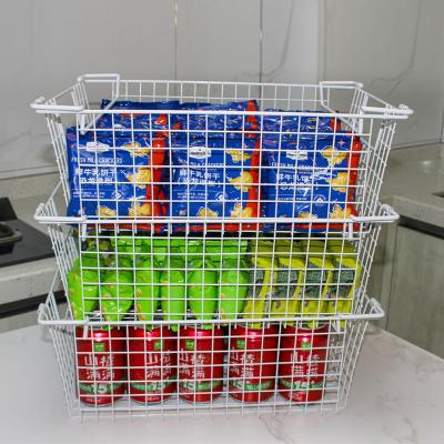 China Portable OEM Custom Cooler Accessory Premium Inner Wire Basket White Storage Baskets for sale