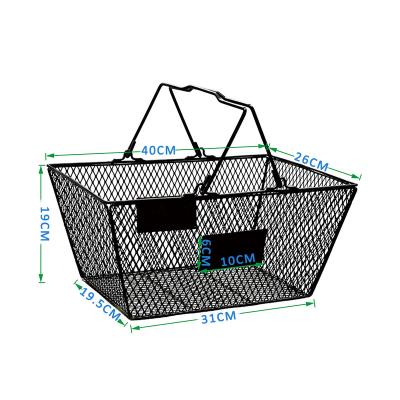 China Supermarket Shopping Basket Small Plastic Yellow Print LOGO Bulk Packing Weight Material Origin Size Place FG-B001 for sale