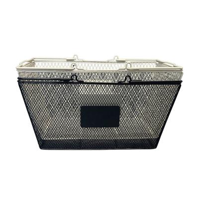 China Portable Factory Supplier Supermarket Grocery Basket With Metal Handles For Baby Cosmetics Basket for sale