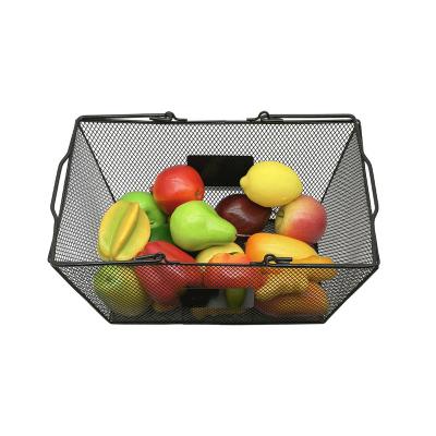 China Portable OEM Factory Felt Bathroom Organizer Cosmetic Shelf Cosmetics Cotton Rope Storage Basket With Handle for sale