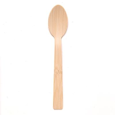 China 170mm Wooden Tableware Cutlery Camping Bamboo Spoon Eco-Friendly Natural Disposable Smooth Customizable Factory Disposable for sale