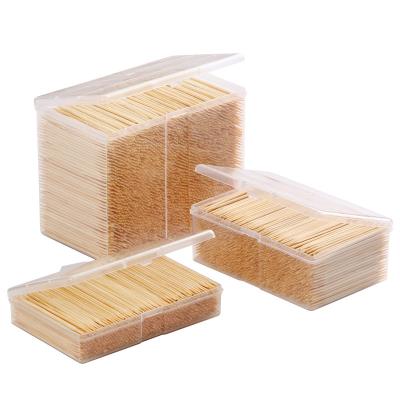 China Disposable wholesale low price restaurant use buik toothpick tooth pick bamboo plastic home box for sale