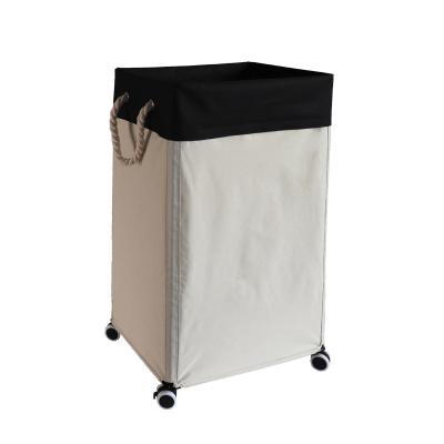 China Bathroom Laundry Hamper With Large Wheels Dismantling Laundry With Baskets Cotton Handles Home Storage And Organization for sale