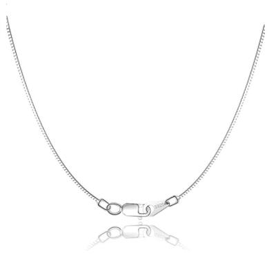 China TRENDY 925 Sterling Silver Chain for Women Girls 0.8mm Box Chain Lobster Claw Clasp - Italian Necklace Chain 16/18/20/22/24 inch for sale