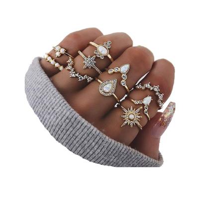 China TRENDY Knuckle Stacking Rings For Women Teen Girls, Boho Vintage Rings Stackable Gold Midi Silver Rings Set for sale