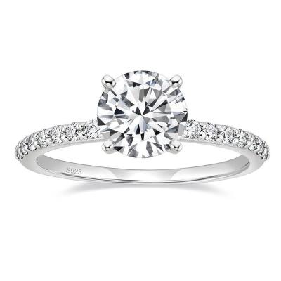 China 925 FASHIONABLE Engagement Ring Halo Promise Ring Size 4-11.5 Sterling Silver 1.25 CT Round Solitaire Cubic Zirconia for sale