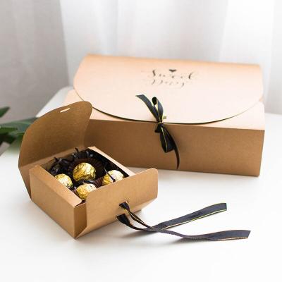 China Three Size Food Grade Chocolate Candy Packaging Recyclable Gift Packaging Paper Boxes Folding Paper Boxes For Chocolates for sale