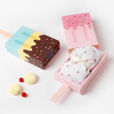 China Recycled Materials Hot Stamping Aluminum Boxes Paper Box Custom Gift Ice Cream Shape Packaging Box for sale