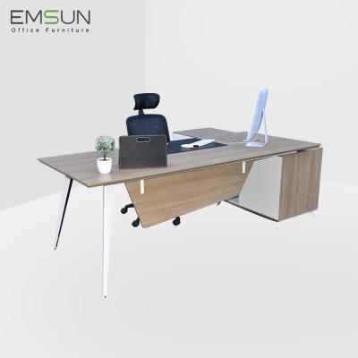 China Modern table L shape director table BOARD wooden China boss executive desk with aluminum leg for sale