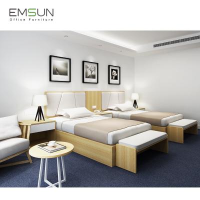 China Wooden Bedroom Hotel Furniture Double Bed New Designs Model for sale