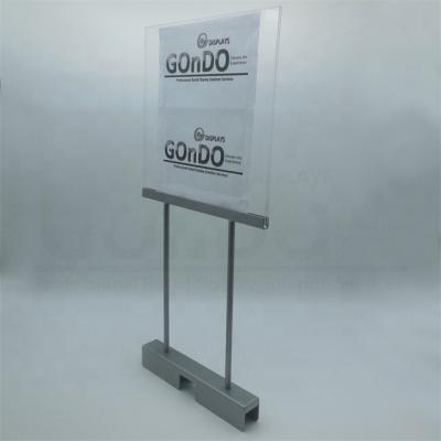 China Good Quality Wholesale Acrylic and Metal Stainless Steel A4 U Clamp Desktop a frame sign holders Metal Sign Holder Display clothes rack sign for sale