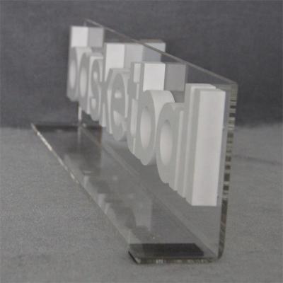 China Good Quality Custom Basketball Shoe Store Clear Logo Print Engraved Acrylic Logo Blocks with White PVC Foam Logo Letters for sale