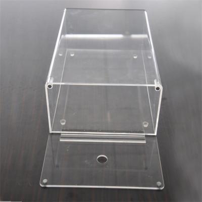 China Good Quality Storage Stackable Shoe Organizers Display Clear Acrylic Shoe Box Magnetic Side Drop or Front Door for sale