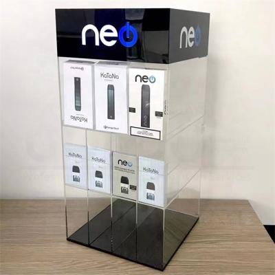 China Good Quality Store High End Tobacco Pop POS Counter Display locking liquor cigarette box acrylic cigarette display cabinet with lock for sale