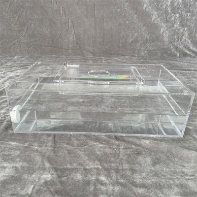 China Good Quality Waterproof Clear plexiglass display Bait Trap clear Acrylic Box with 2 Butterfly Nuts and White Plug for sale