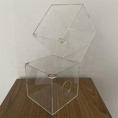 China Good Quality Two Halves of Acrylic Box acrylic reptile display cases with three 53mm holes at bottom box and top box for sale