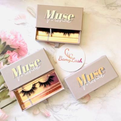 China Natural Soft Beauty Silk Lashes Lashes With Boxes Custom Natural Volume Package Fluffy Mink Lashes for sale