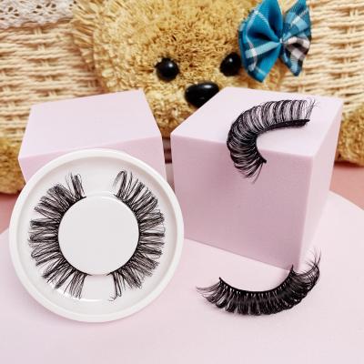 China Wholesale D Natural Soft Curl Double Density Eyelashes Natural Eyelash Strip Lashes 3D Fake Mink Russian Strip Super Soft Lashes for sale