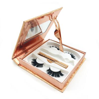 China Wholesale Customized Natural Soft Mink Lashes Magnetic Eyeliner Faux Box Magnetic Eyelash for sale