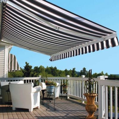 China Quick Delivery Manual Retractable Waterproof UV Protection Patio House Outdoor Patio Awning Tent with Crank for sale