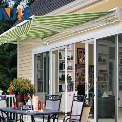 China Half Cassette House Patio Fabric Acrylic Aluminum Folding Arms Retractable Garden Tent for sale