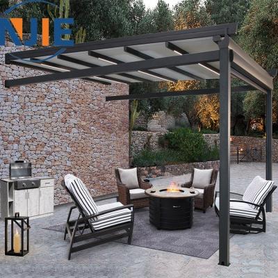 China Outdoor Pergola Gazebo Aluminum Swing Gate Garden Sunshade Steel Structure Retractable Free Standing Pergola Gazebo for sale