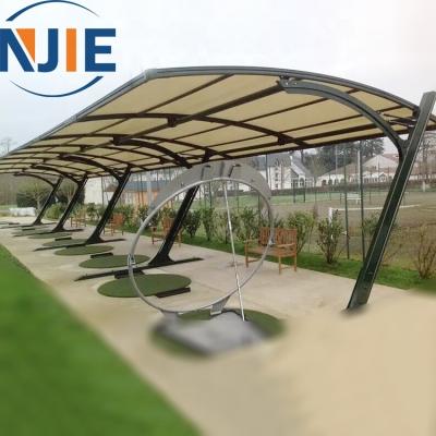 China Outdoor Car Wind Resistant Parking Lot / Car Parking Tent Modern Designs With 1050g/sqm PVDF Membrane Roof for sale