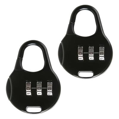 China 3 Digit Combination Fashion Travel Padlock Adjustable Zinc Alloy Travel Luggage Zipper Safe Padlock For Backpack Bag for sale