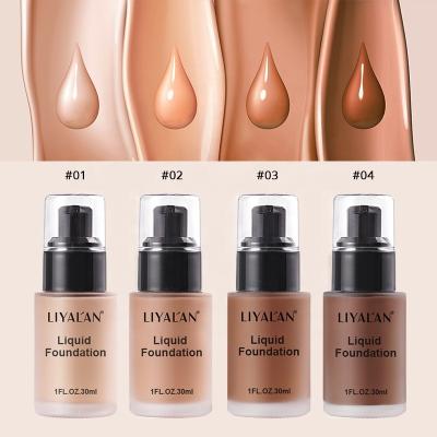 China High Quality Custom Makeup 4 Concealer Foundation Moisturizer Color Natural Waterproof Liquid Foundation For Black Skin for sale