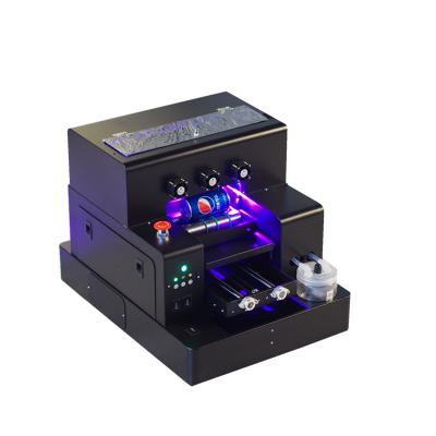 China Home Use UV Vanish Printer A4 A3 Size UV ​​Flatbed Printer CMYKWV For Printing Plastic Bottle Phone Case Glass Acrylic Metal With Glossy for sale