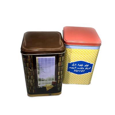 China High Quality Materials Square Gift Recycled Classic Universal Coffee Sheet Metal Letter Packaging Tin Box for sale