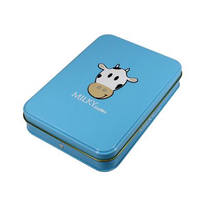 China Free Sample Recyclable Metal Packaging Sliding Cookie Tin Box , Long Lid Cookie Tin Box for sale