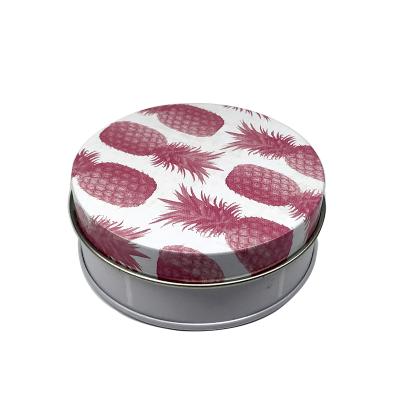 China Recycled materials round gift tin box, 6x2 tin box, gift mooncake metal tin cake boxes for sale