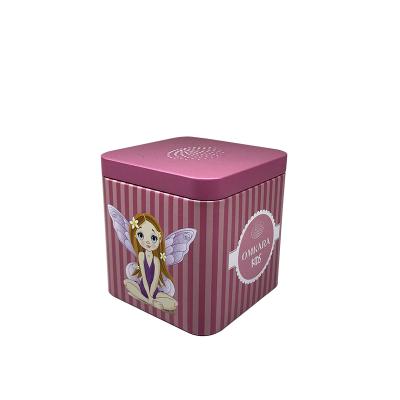 China Recyclable Square Small Metal Tin Boxes Custom Embossed Shape Tin Box for sale