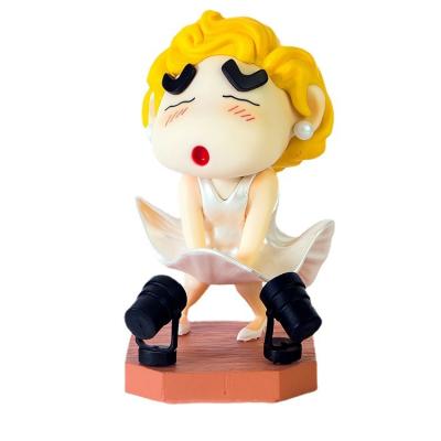 China Cartoon Toy Read To Ship Drop Shipping Shin-Chan Marilyn Monroe Custom Parody Creative Pencil PVC Decoration Model Figure for sale