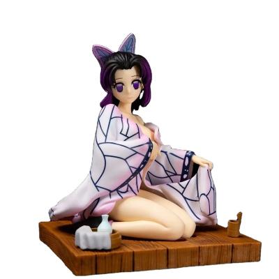 China Cartoon Toy Customized Wholesale Pvc Japan Anime Bathrobe Kochou Shinobu Sitting Position Demon Slayer Action Number for sale