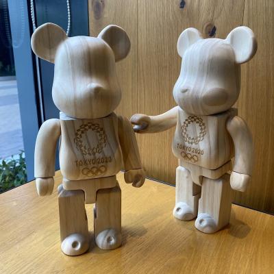 China Toy Drop Shipping 28cm 400% Bearbricklys Bear@bricklys Cartoon Wooden Bearbricklys Stock Number Toy for sale