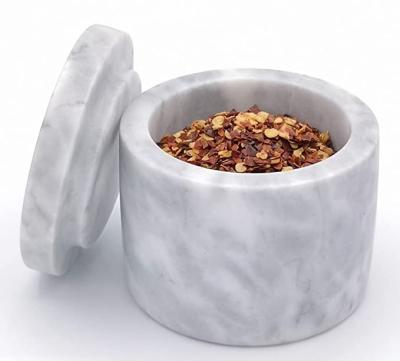 China Sustainable Marble Salt and Pepper Bowl, Salt Shaker, Salt Container for sale