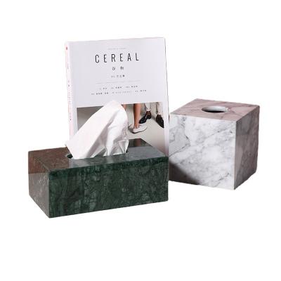 China Contemporary Premium Quality Natural Stone Tissue Box Luxury Tissue Paper Box for sale