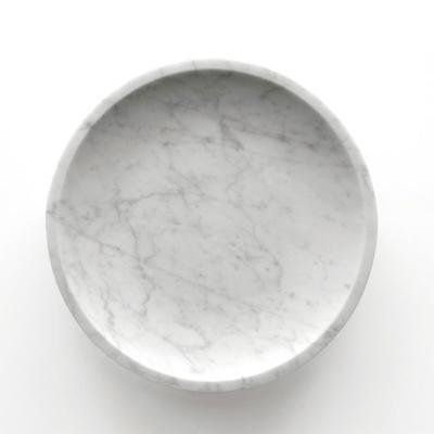 China Disposable Fashion Stone Fruit Bowl Dinner High End Natural White Marble Plates Dish Dinner for sale