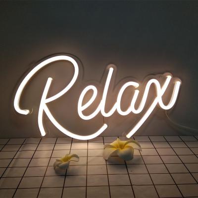 China Hot Sale Hotel DIVATLA Amazon Relax Letter Sign 12V Acrylic Neon Light Lamp With Dimmer Switch For Home Decoration for sale