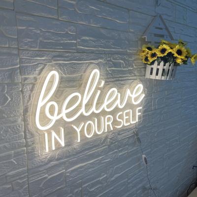 China Hotel Hot Selling Wholesale Shop Believe In Yourself Electronic Led Neon Light Letter Sign Sign For Bedroom, Office for sale