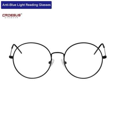 China For Reading Glass Classic Metal Round Anti Block Blue Light Glasses Frame Eyeglasses Optical Glasses for sale