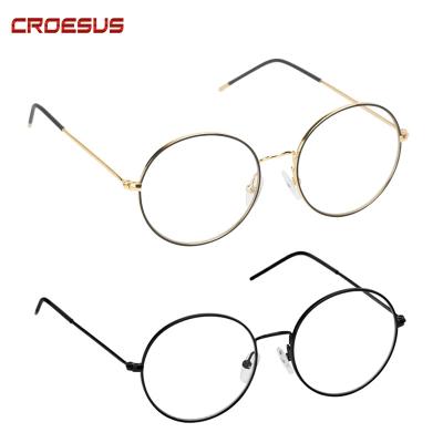 China High Quality Slim Round Metal Frame AC Blue Light Anti Blocking Unisex Computer Reading Glasses for sale