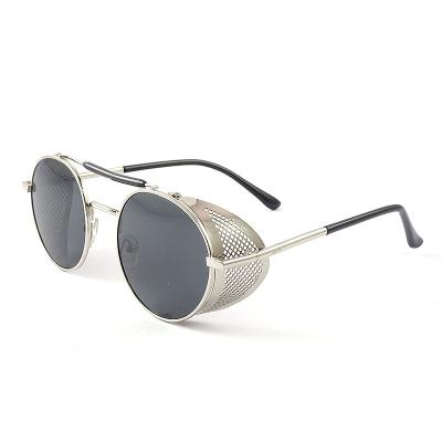 China Fashion Retro Steam Sunglasses Mens Womens Round Circle Punk Metal Frames Sun Glasses For Women 2021 for sale