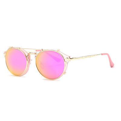 China Fashion Sunglasses Shape Punk Style Round Metal Unisex UV400 Sun Glass Detachable Sunglasses for sale