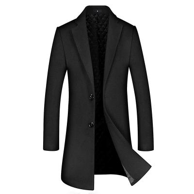 China Latest Design Single Breasted Long Sleeve Woolen Coat Viable Winter Men's Long Coat For Men for sale