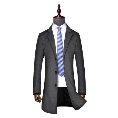 China 2022 New Design Mens Long Ditch Coat Viable Suit Jacket Woolen Coat for sale