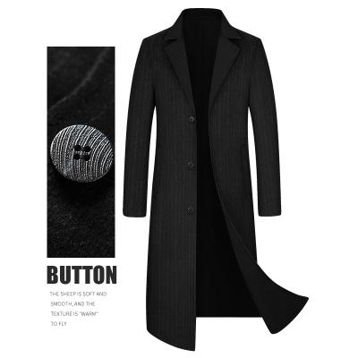 China Business Wool Ditch Coats Men's Overcoats Long Sleeve Fashion Casual Wool Collar Jacket Men's Lap Viable for sale