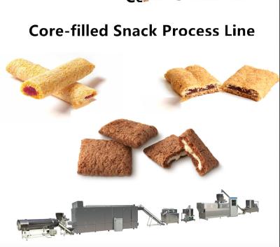 China 100~500 kg/Hr Snack Food Production Line Chocolate Ball / Chocolate Pillow Filled Puff for sale